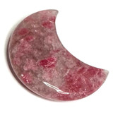 One of a Kind Rhodonite Carved Crescent Moon-2 x 1 3/4"