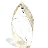 One of a Kind Quartz Crystal with Rainbows Inclusions Flame Tower-6 1/2 x 3"