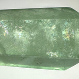 One of a Kind Green Fluorite Point with Rainbow Inclusions on a Stand-8"-NC7149