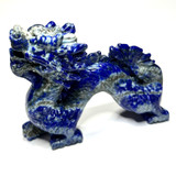 One of a Kind Carved Lapis Dragon-4 1/2 x 3 1/2"