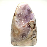 One of a Kind Pink Amethyst with Rainbows and Druzy Cluster Stone Tower-5 x 3 1/4"-NC7169