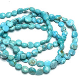 Kingman Turquoise Puffed Disc Beads-5-7mm-SP7171