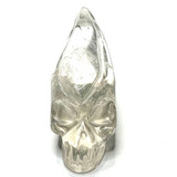 RARE-One of a Kind Vanderlei Barreto Carved Quartz Crystal Traveler Skull-2 3/4 x 1"-NC7188