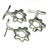 Sterling Silver Molten Sun Toggle Clasp Lots-3 Per Lot-26mm