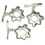 Sterling Silver Molten Sun Toggle Clasp Lots-3 Per Lot-26mm