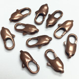 Antique Copper Lobster Claw Clasps 12 x 5.5 x 3mm