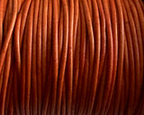 Leather Cord USA 2mm Natural Orange Round Leather