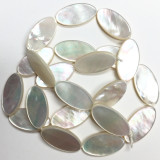 Lustrous MOP Flat Oval Beads
