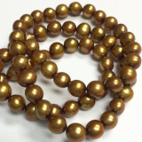 Gold Glitz Semi Round Freshwater Pearl Beads