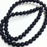 Black Onyx Matte Finish Round Beads-6mm