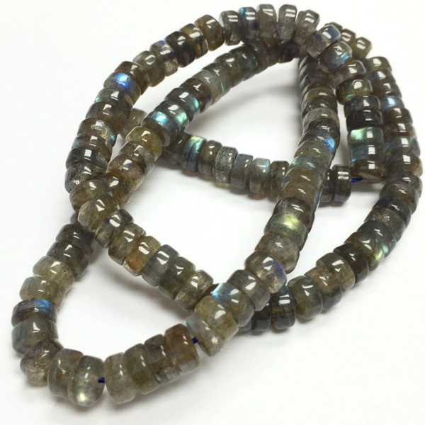 Highly Polished Labradorite Rondell Beads-2A Grade-5 x 3mm