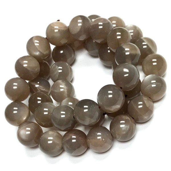 RARE-Highly Polished Chocolate Moonstone Beads 10mm