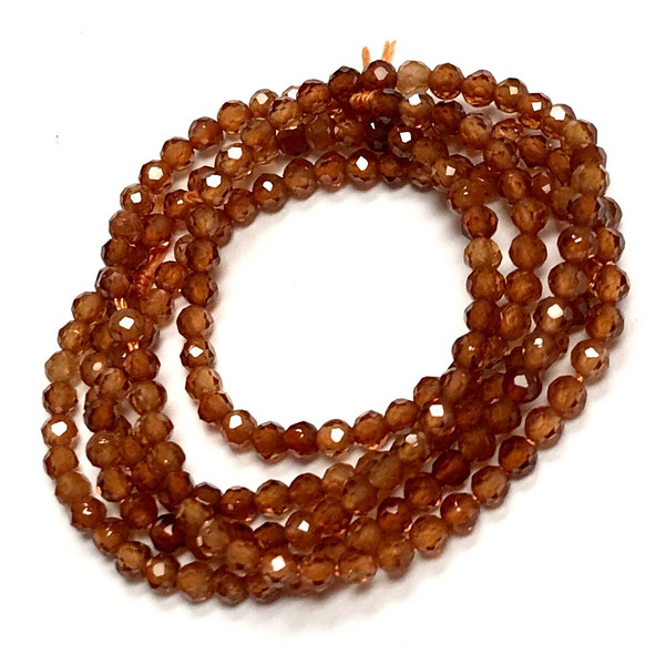 Micro Cut Hessonite Garnet Beads