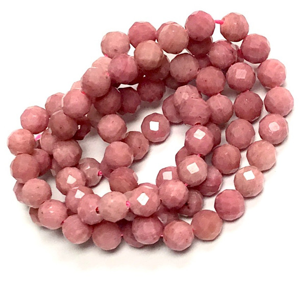 Rhodonite Micro Diamond Cut  Beads