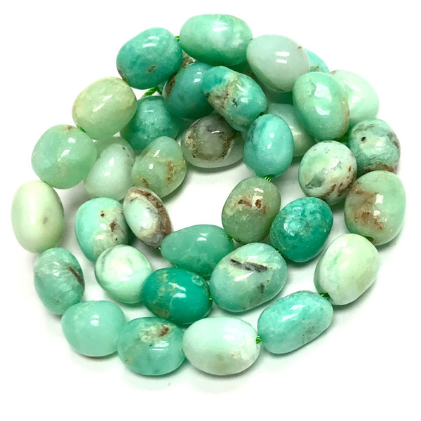 Highly Polished Chrysoprase Tumbled Nugget Beads 