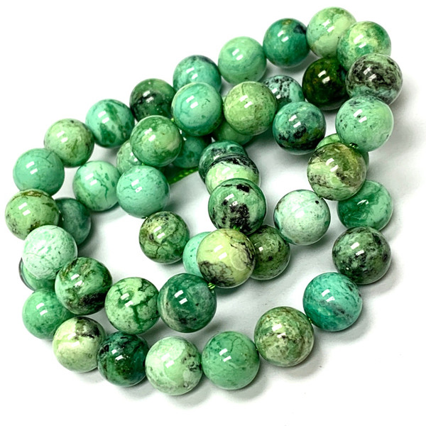 Highly Polished Green Variscite Round Beads-8mm