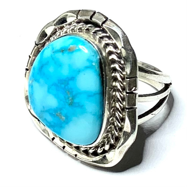 One of a Kind Canditus Turquoise Sterling Silver Ring-24 x 21mm (SP3570)