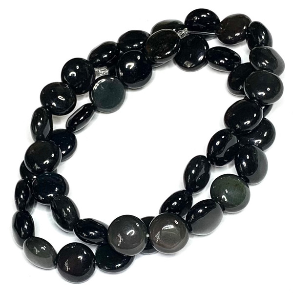 Rainbow Obsidian Polished Puffed Disc Beads-10mm-AAA Grade (SP4182)
