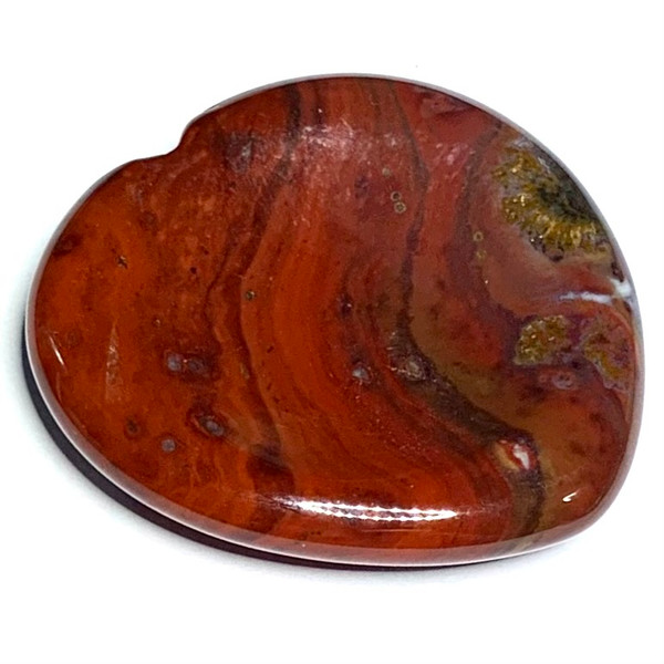 Ocean Jasper Hand Carved Heart Worry Stones-40mm Avg. (NC4373)