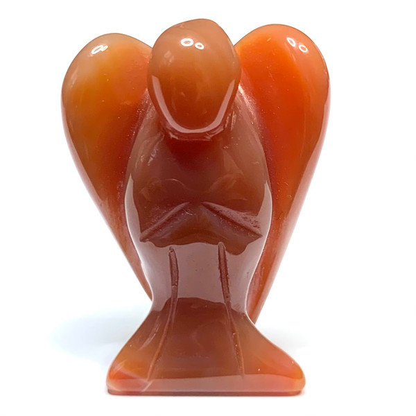 Hand Carved Carnelian Angels-37 x 27mm (NC4380)
