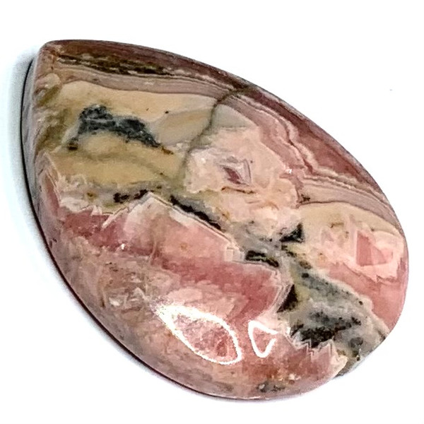 One of a Kind Rhodocrosite Pear Shaped Cabochon-31 x 23 x 7mm (CAB4535)