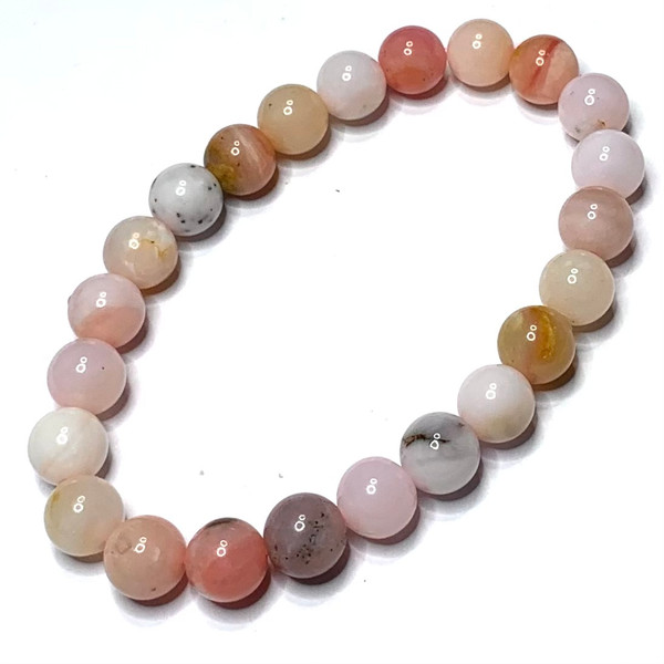 Pink Peruvian Opal Mala Bead Bracelets-8mm (NC4815)
