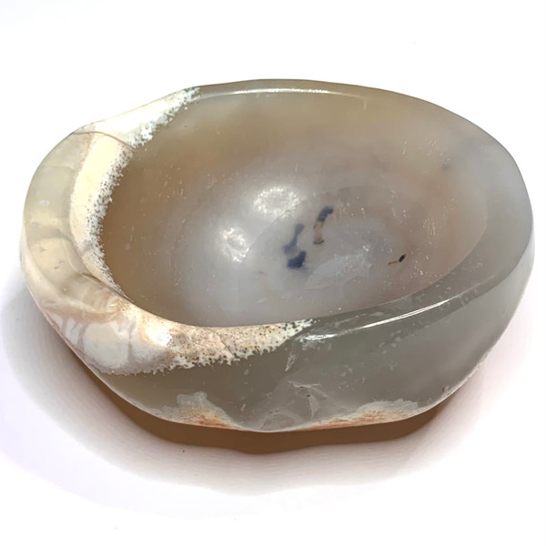 One of a Kind Carved Chalcedony Bowl-3 1/4 x 2 3/4 x 1 1/4" (NC4910)