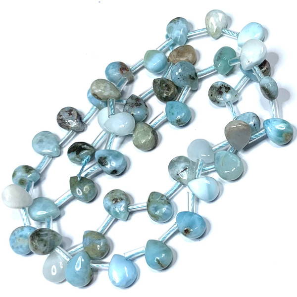 Larimar Tumbled and Polished Teardrop Beads-10 x 8mm (SP5053)