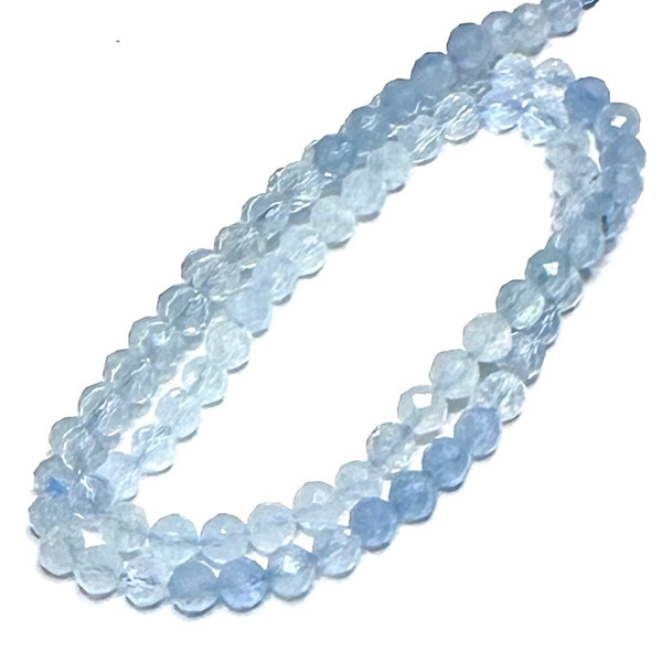 Micro Faceted Diamond Cut Aquamarine Beads-4mm (SP5123)

