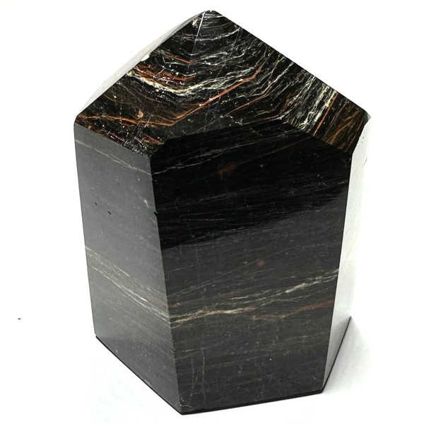 One of a Kind Black Tourmaline with Red Hematoid Stone Tower-3 3/4 x 3" (NC5178)