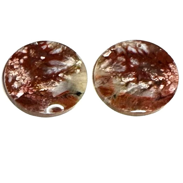 One of a Plume Agate Earring/Pendant Pair-20mm (SP5202)