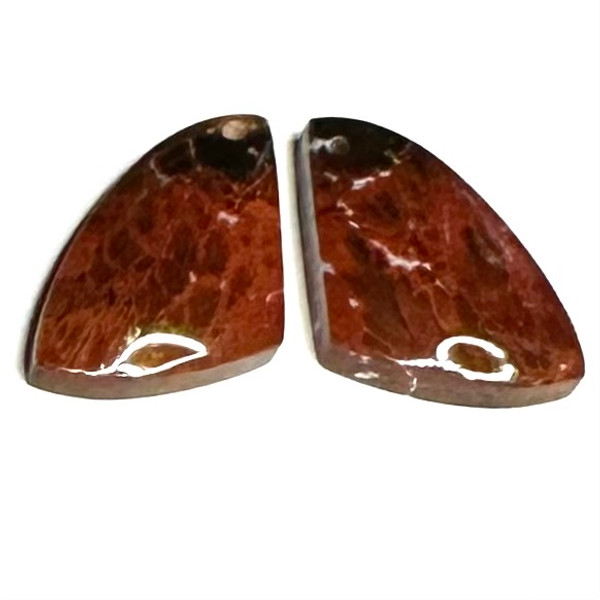 One of a Kind Plume Agate Earring/Pendant Pair-20 x 15mm (SP5217)