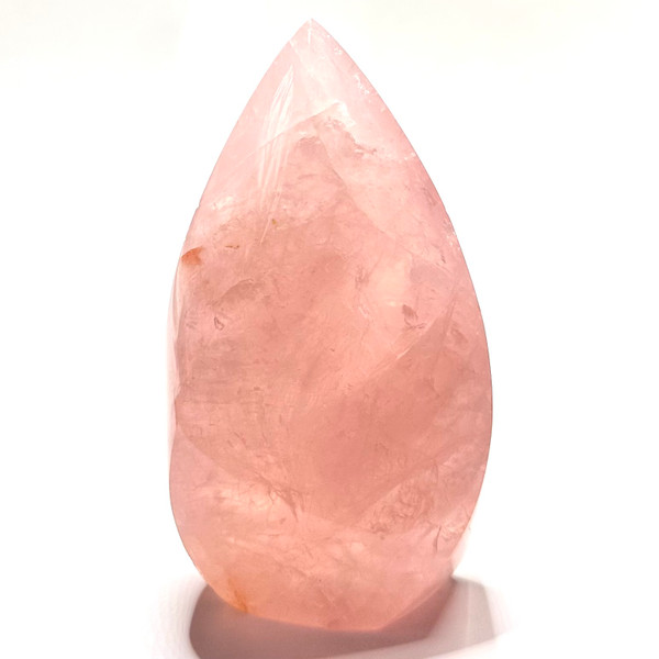 One of a Kind Rose Quartz with HematoidFlame Stone Tower-5 x 2" (NC5349)