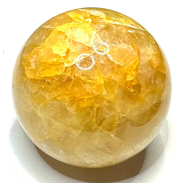One of a Kind Golden Healer with Rainbow Inclusions Stone Sphere-2 3/4"" (NC5449)