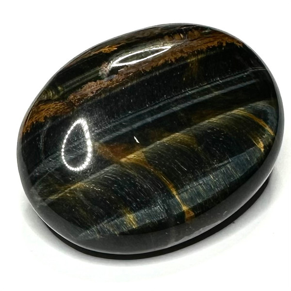 Blue with Gold Tiger Eye Palm Stone-1 3/4 x 1 1/4" (NC5612)