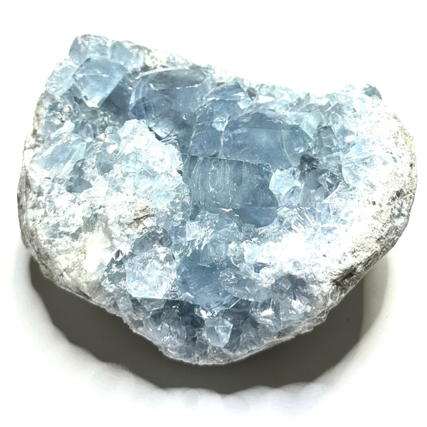 One of a Kind Blue Celestite with Rainbow Inclusions Crystal Cluster-4 1/2 x 4" (NC5728)