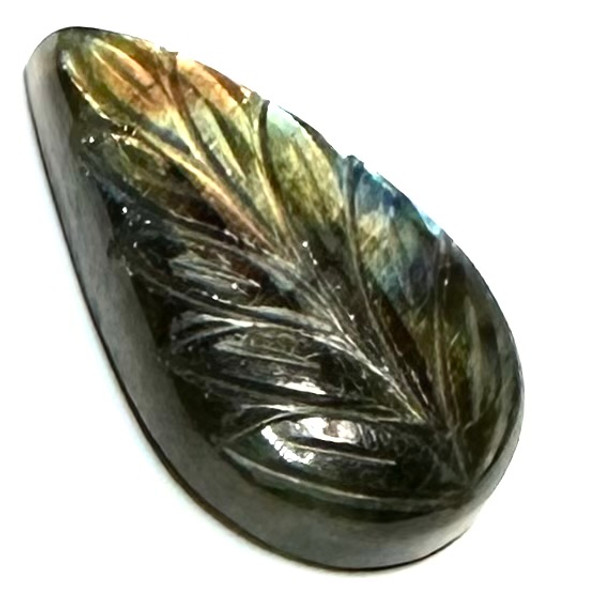 One of a Kind Carved Labradorite Cabochon-37 x 21mm (CAB5813)
