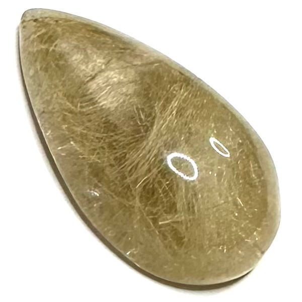 One of a Kind Rutile Quartz Teardrop Cabochon-22 x 12mm