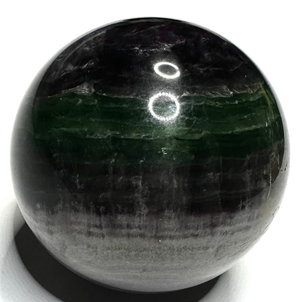 One of a Kind Fluorite with Rainbow Inclusions Sphere-2"