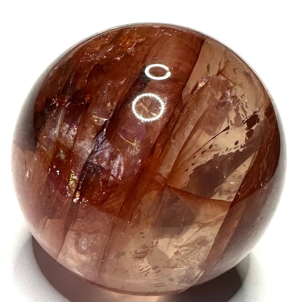 One of a Kind Fire Quartz with Rainbow Inclusions Sphere-2"