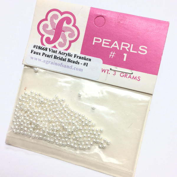 Vintage Acrylic Franken Faux Pearl Bridal Beads #1 - 2mm