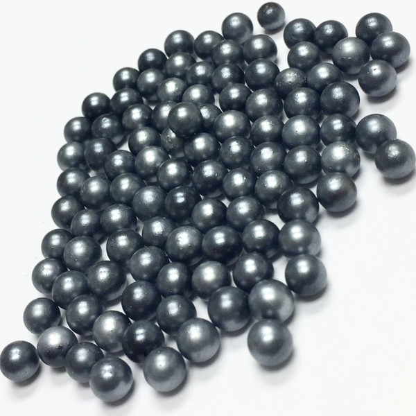 Vintage Steel Grey No-Hole Faux Pearls 5mm