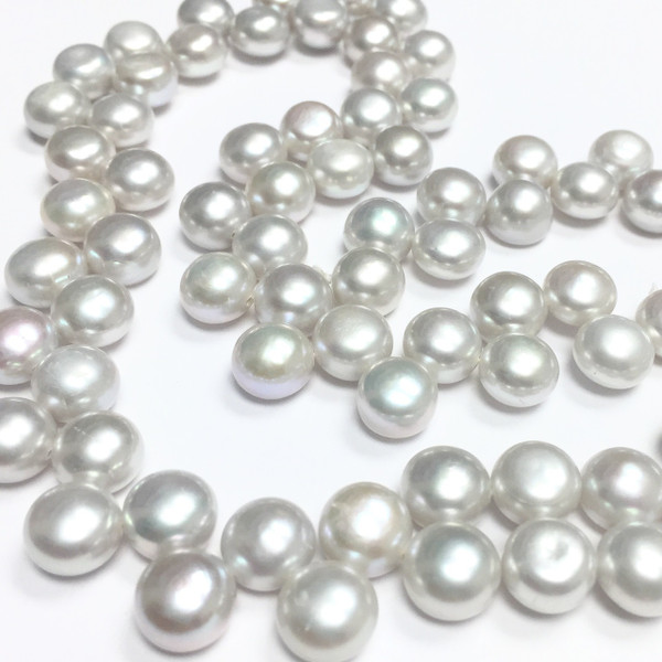 Head Drilled Taupe Luster Button Pearls