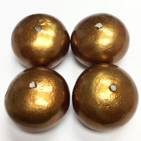 Cotton Pear Copper Rondell Beads-24 x 18mm