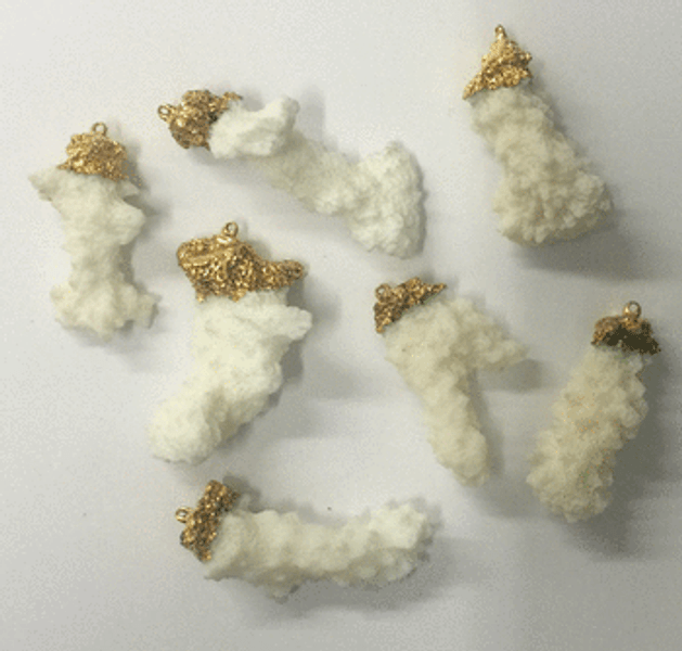 White Coral and Gold plated Pendants-45mm avg.