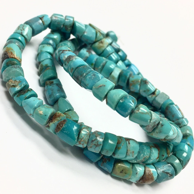 Highly Polished Turquoise Heishi Beads-4mm