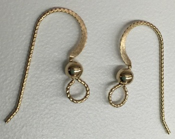 2 Pairs Ear Wires Sterling Silver or 14kt Gold Filled Slipless