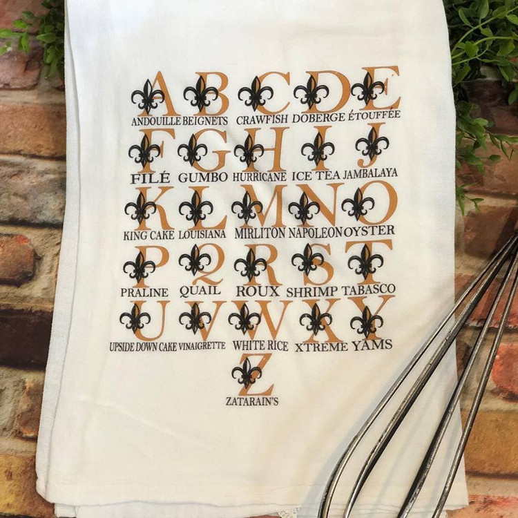 Cajun Alphabet Flour Sack Towel