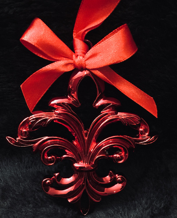 Red Fleur de Lis Ornament