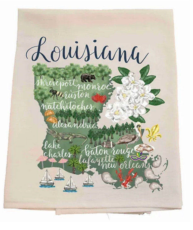 Louisiana Cities Tea Towel